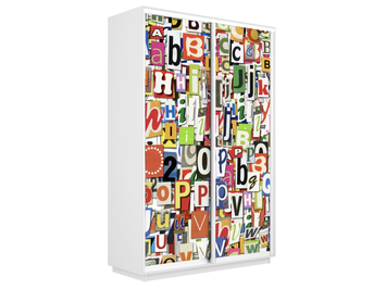 Шкаф-купе Экспресс 2-х дверный (Фото №1017 Буквы)