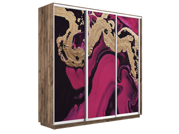 Шкаф-купе Экспресс Люкс 3-х дверный (Фото №1005 Абстракция розовая)