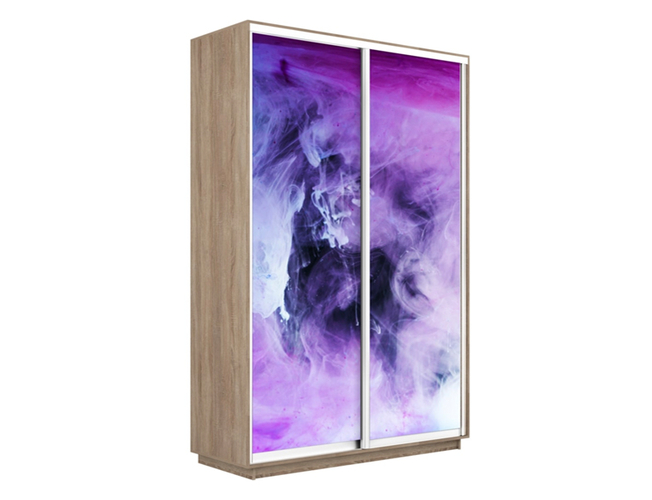 Шкаф-купе Экспресс 2-х дверный (Фото №1011 Фиолетовый дым), Сонома