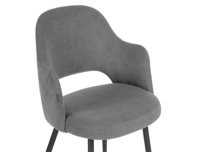 Стул на металлокаркасе Гутрид прошивка ромбы сзади серый/черный  (Арт.504178)