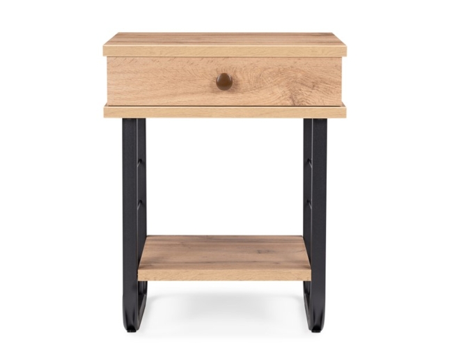 Прикроватная тумба Малгома черная/ дуб вотан (Арт.511608)