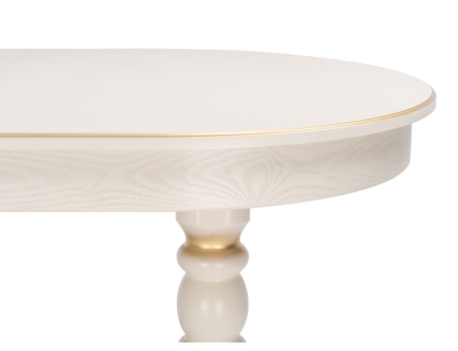 Деревянный стол Дейвер 160(220)х100 слоновая кость/золото (Арт.515968)