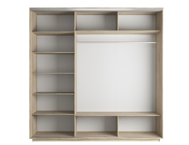 Шкаф-купе Экспресс 3-х дверный (Фото №1002 Абстракция фиолетовая), Сонома