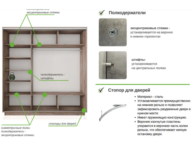 Шкаф-купе Экспресс Люкс 3-х дверный (ЛДСП, зеркало)