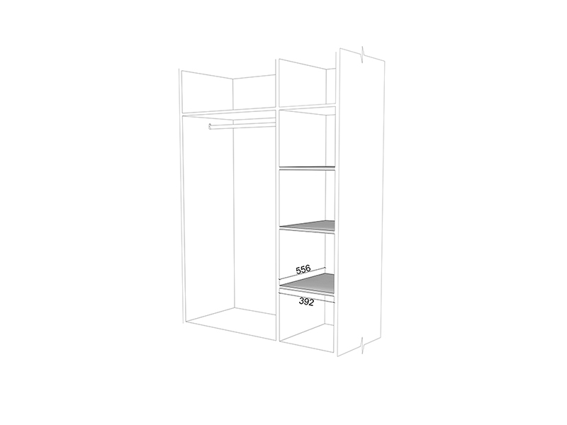 Комплект 3-х полок коротких для шкафа Milena, Веста