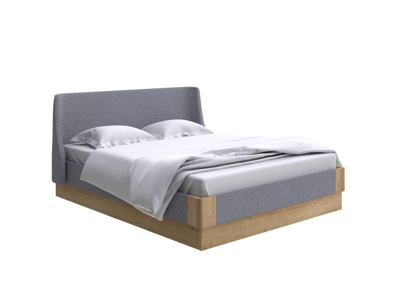 Кровать Lagom Side Soft с подъемным механизмом, Лама темно-серый